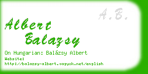 albert balazsy business card